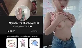 Ảnh thumbnail video Nguyễn Thị Thanh Ngân lộ clip sex con đĩ Nguyễn Thị Thanh Ngân bị đụ lồn ướt nhẹp nước dâm chảy lênh láng ra giường nó nằm nghiêng một chân gác cao