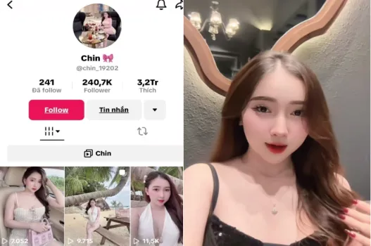 Ảnh thumbnail video Tiktoker Chin bị chịch há mồm